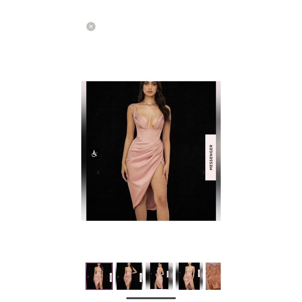 House Of Cb Faye Dress In Rose Pink MIDI  Size XS (143)